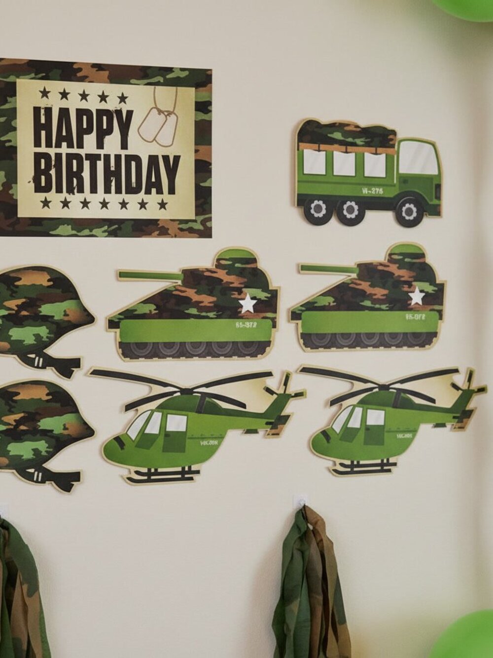 Camouflage Cut-Outs Decorations Party Supplies Special Events 8 Count